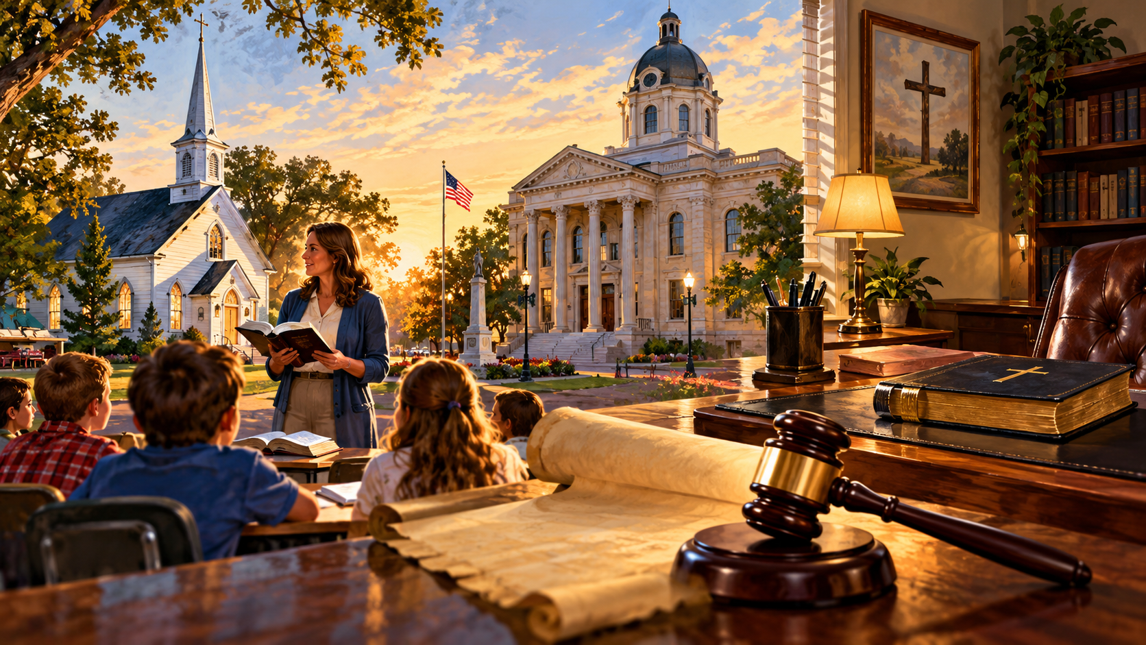 Illustration for: Religious Liberty Roundup: Teacher Settlement, FFA Exhibit Dispute, and a New Tax Credit