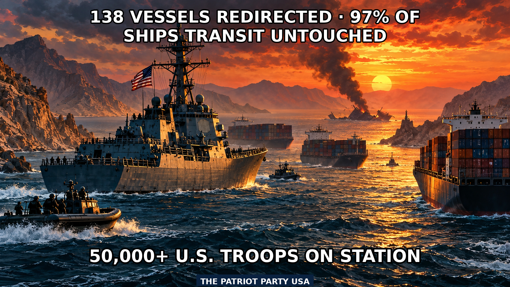 Meme: CENTCOM: 138 Vessels Redirected in Hormuz Blockade as Iran War Passes Eight Months