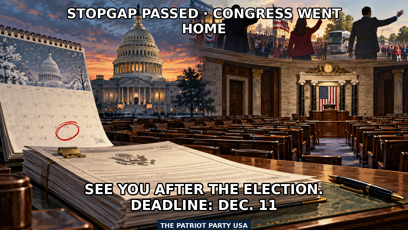 Meme: Government Funding Fight Pushed Past the Midterms: Deadline Is Dec. 11