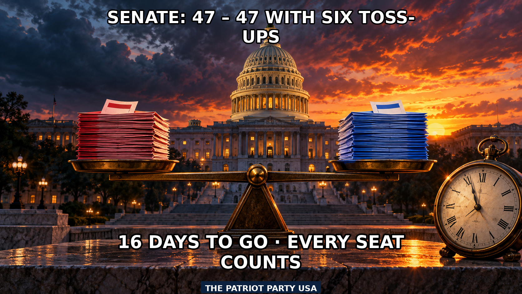 Meme: Midterms 16 Days Out: Senate Ratings Show a 47-47 Split With Toss-Ups Deciding Control