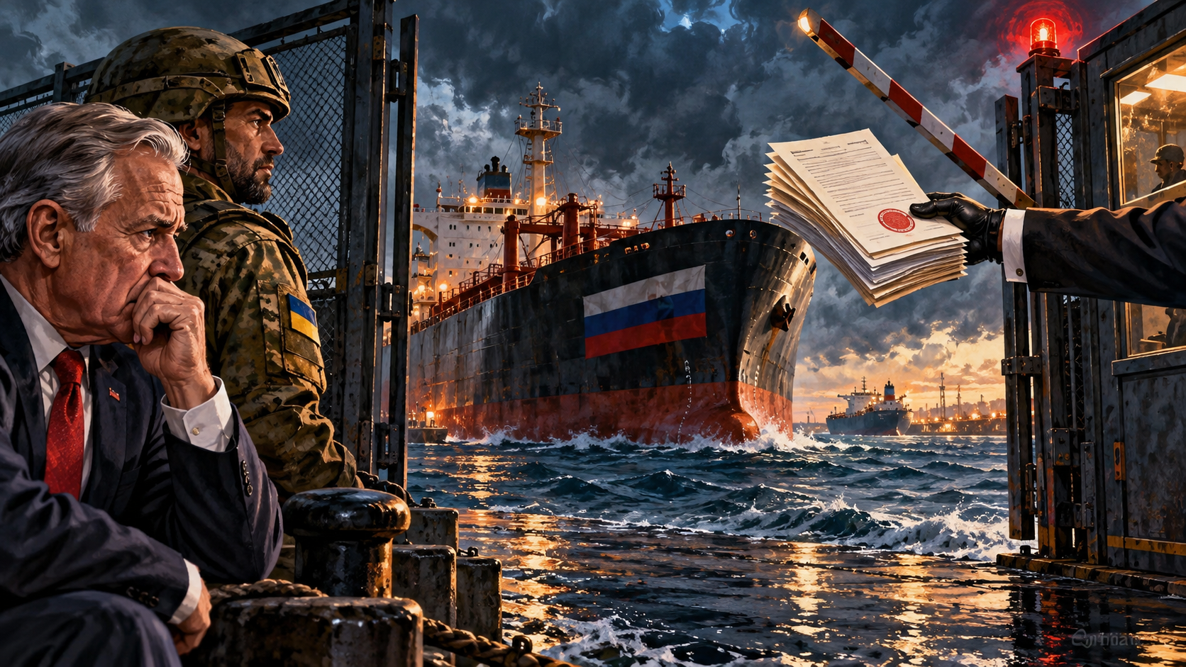 Illustration for: Republicans Break With Trump Over 60-Day Russia Sanctions Waiver